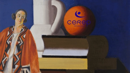 Qui sommes-nous ? Une orange posée sur un livre avec le logo Cerep-Phymentin