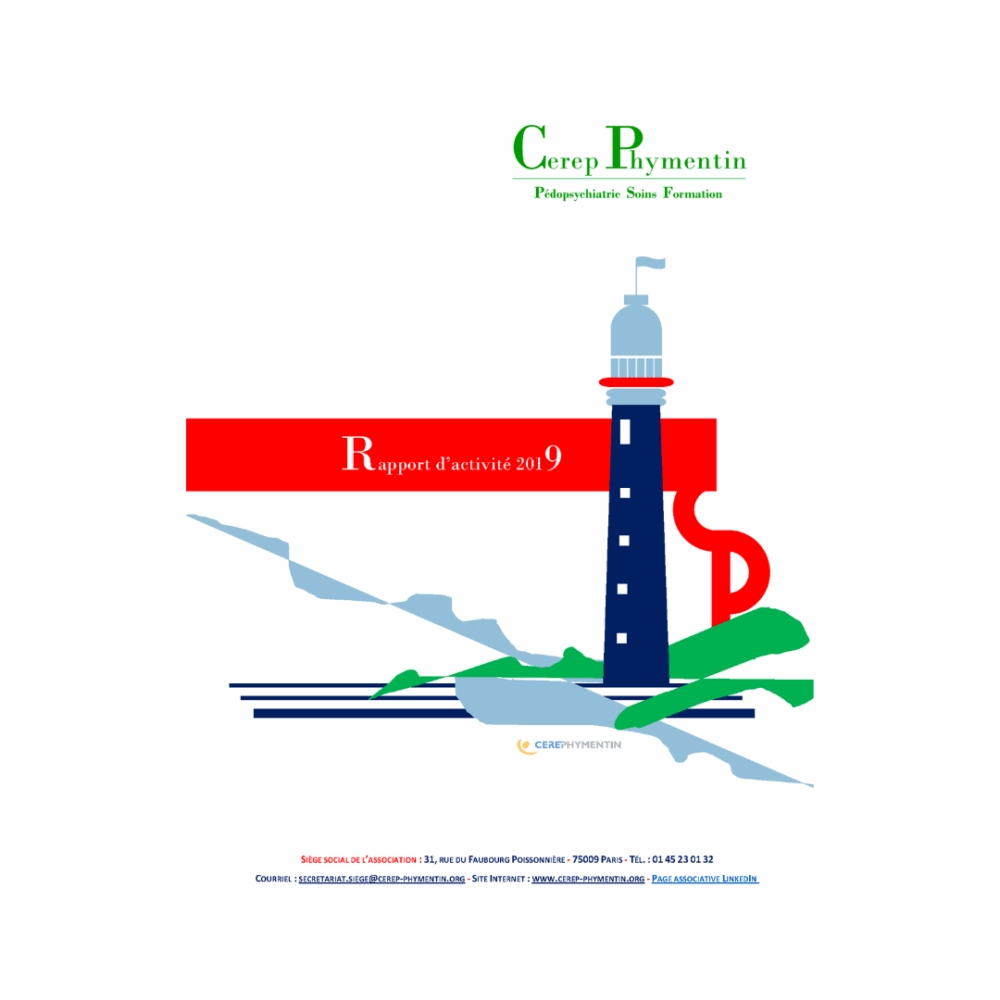 Rapport d'activité 2019 - Contre vents et marées. Sur la couverture, un phare et une mer agitée.