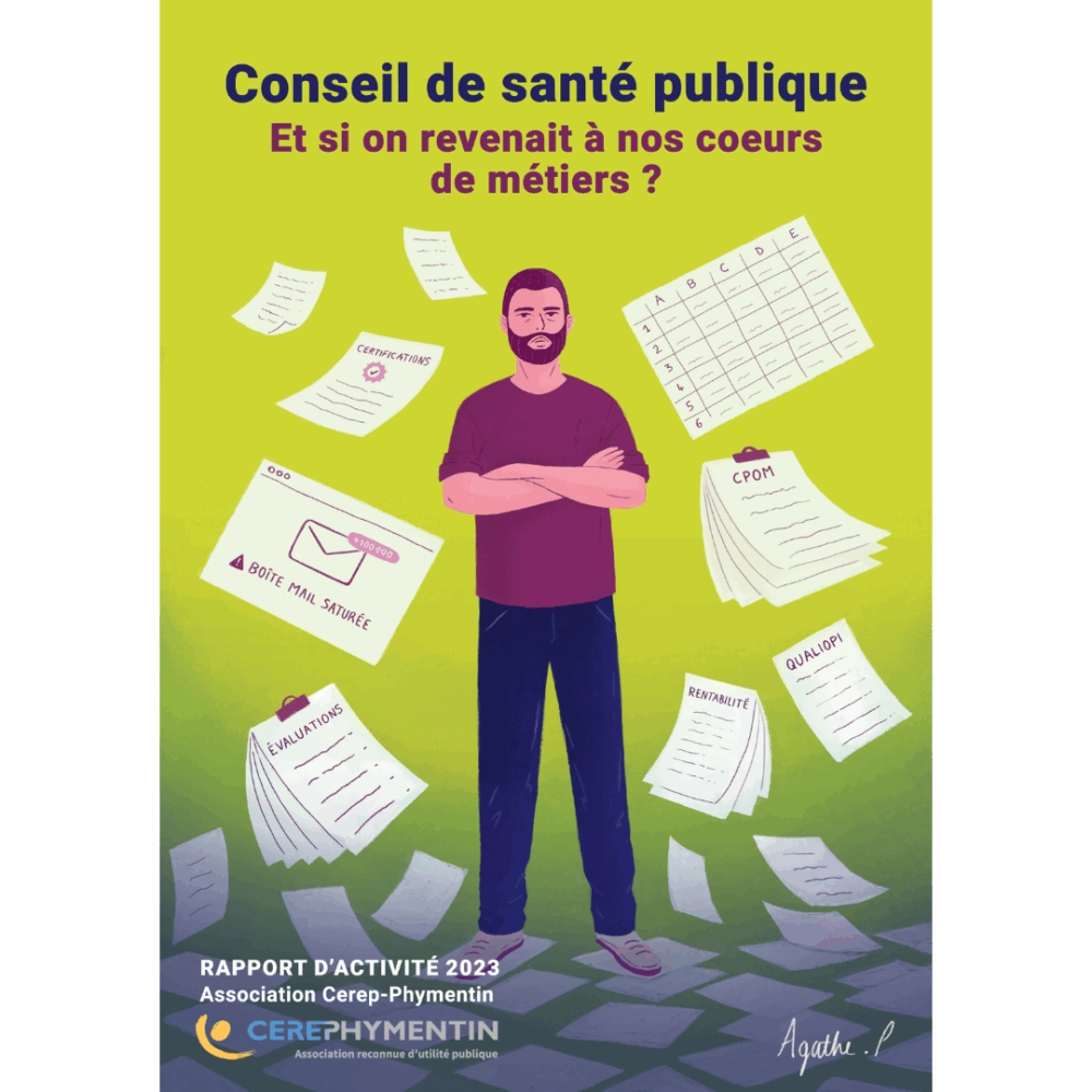 Rapport d'activité 2023 - Conseil de santé publique : et si on revenait à nos cœurs de métiers ? Un soignant n'est pas satisfait à cause de la surcharge administrative.